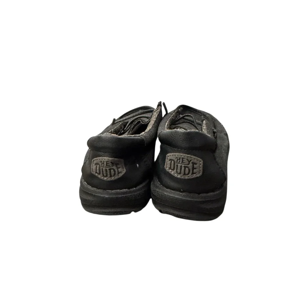Hey‎ Dude Wally Stretch Jersey Heather Black Kids Youth Slip On Shoes Size 2